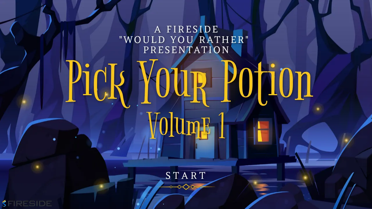 Title slide of Pick Your Potion Volume 1.